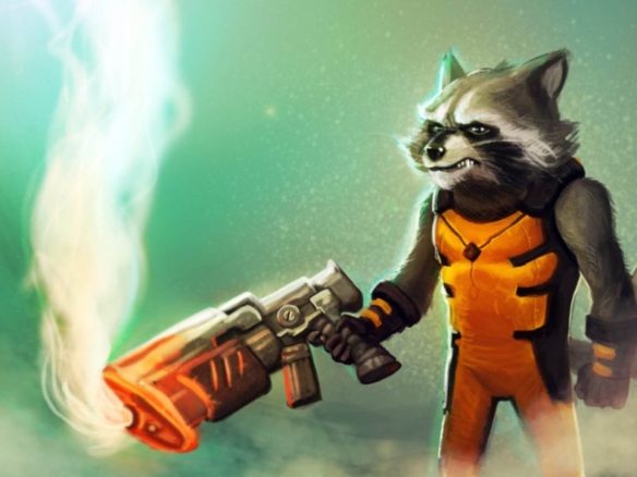 2D Rocky Raccoon Cartoon Illustration