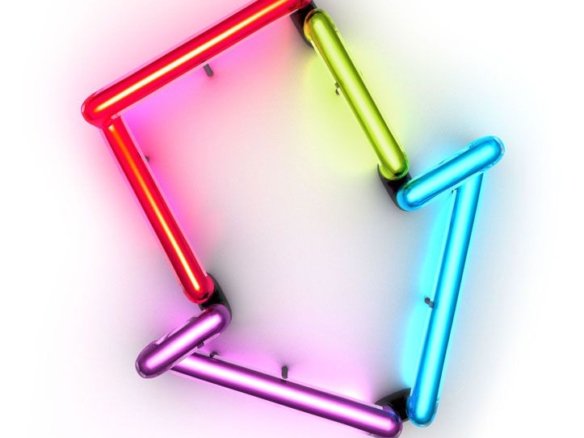 3D Arrow Neon LIghts Advertising Illustration