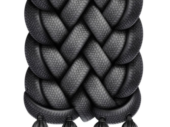 3D Audi Tyre Scarf Automotive Advertising Illustration