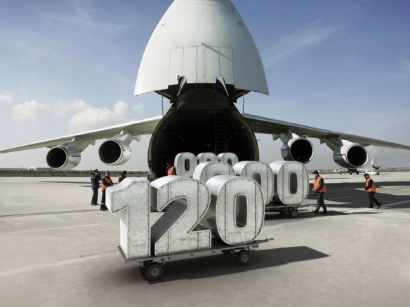 3D BES Number Logo Aircraft Advertising Illustration