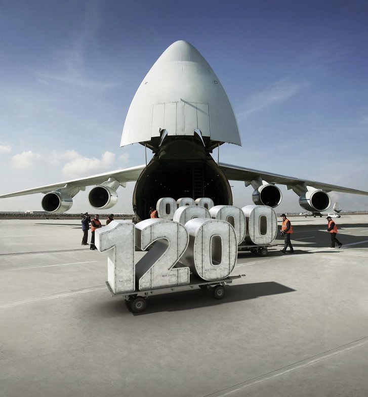 3D BES Number Logo Aircraft Advertising Illustration