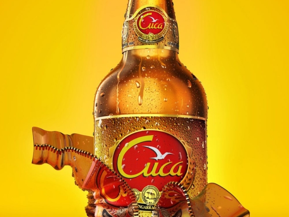 3D Liquids Cuca Lager Bottle Product Illustration