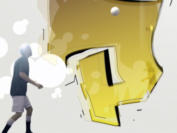 Football Pro Evolution Soccer Sport Motion Graphics with live action filming