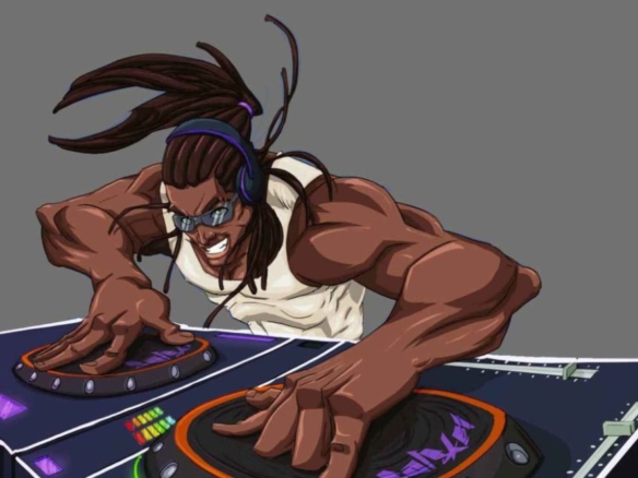 2D DJ Afro Character Illustration Profile