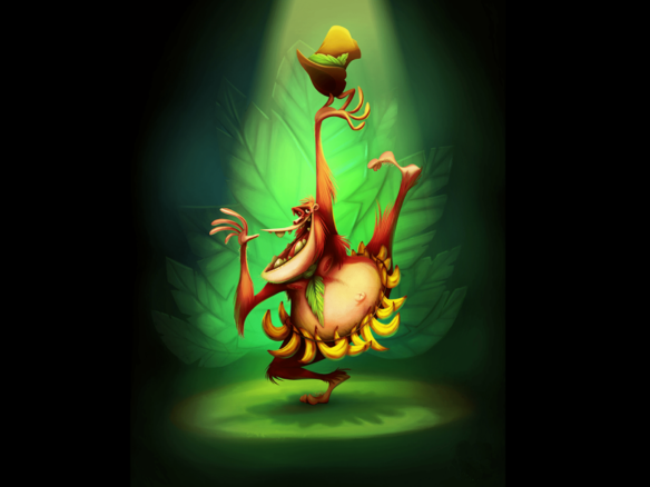 2D Dancing Orangutan Character Illustration