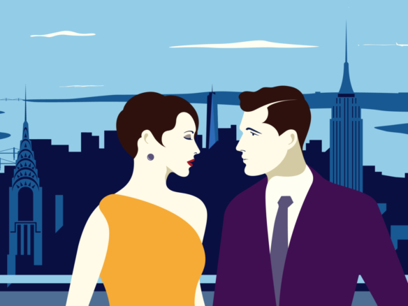 Happy Couple 2D Vector Illustration