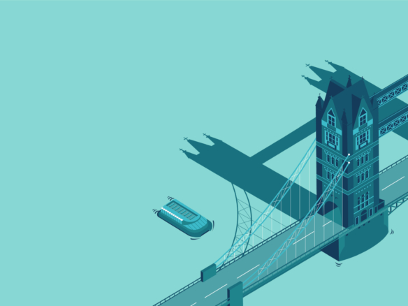 Tower Bridge 2D Vector Illustration