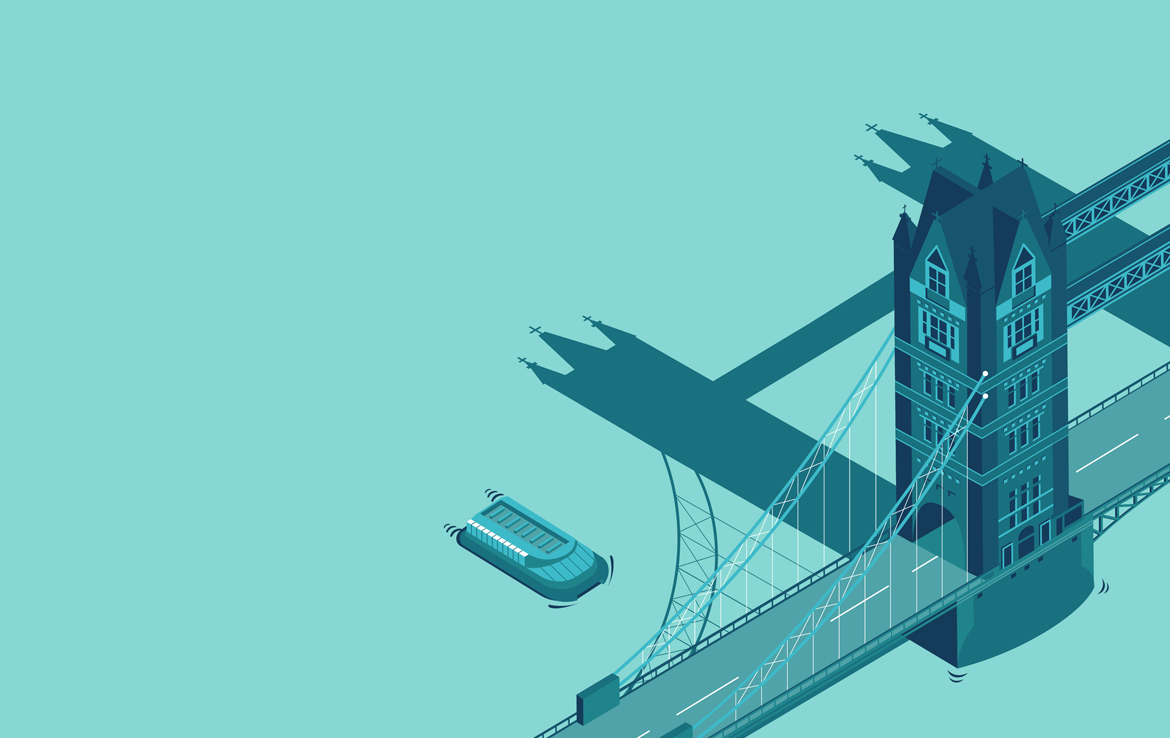 Tower Bridge 2D Vector Illustration