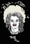2D Black and White Baby Jane Horror Film Character Illustration