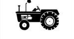 2D Black and White Tractor Illustration