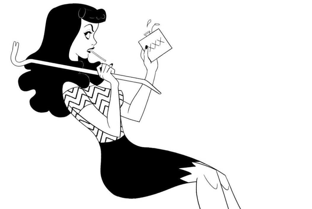 pin up drawings black and white