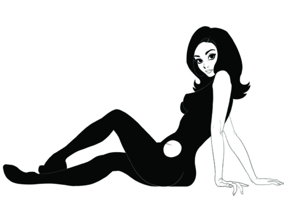 2D Black and White Woman Retro Emma Illustration