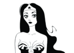 2D Black and White Wonder Woman Illustration