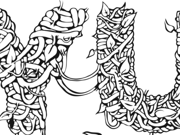 2D Black and White Yuck Logo Illustration