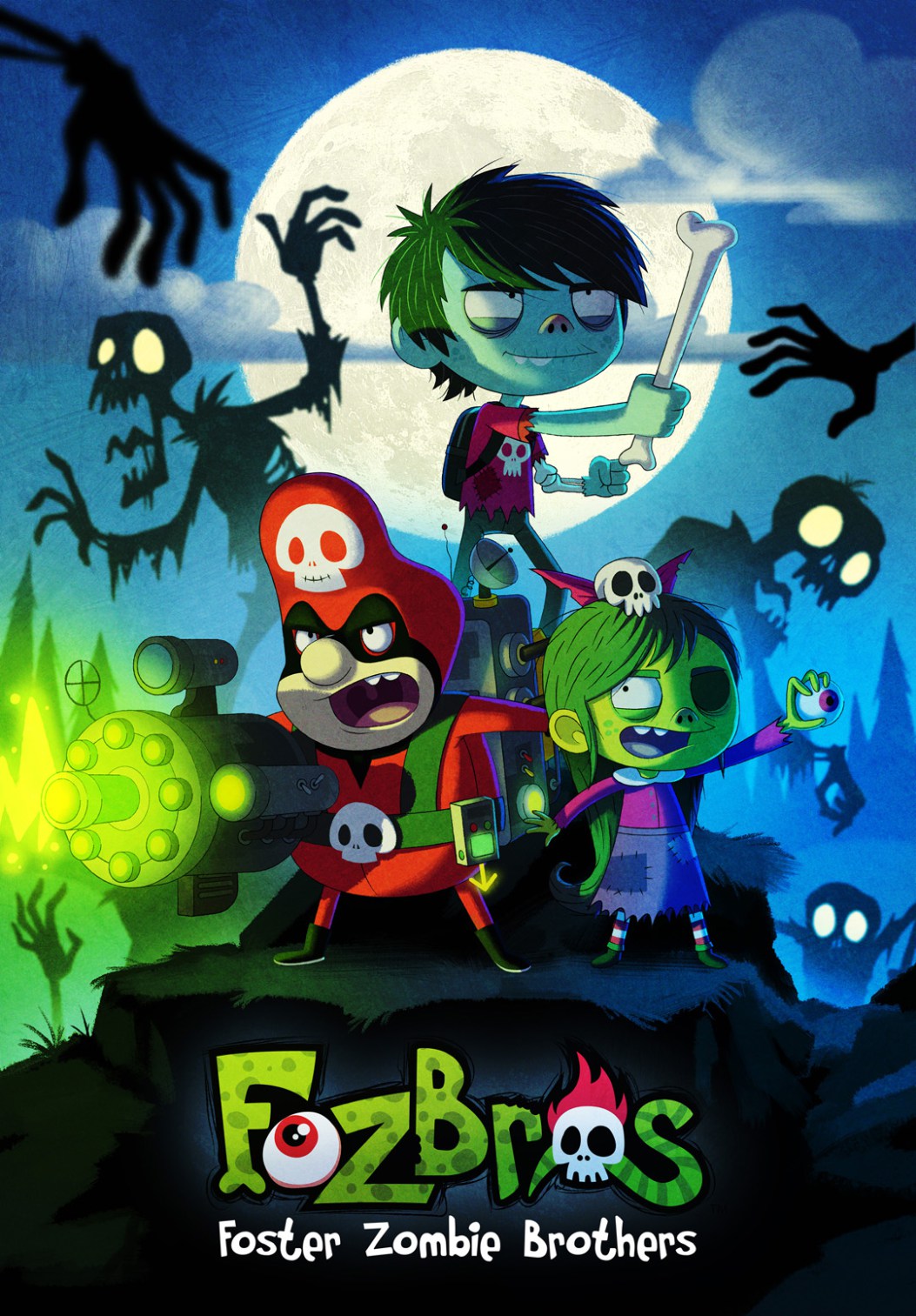 2D Foster Zombie Brothers Cartoon Illustration
