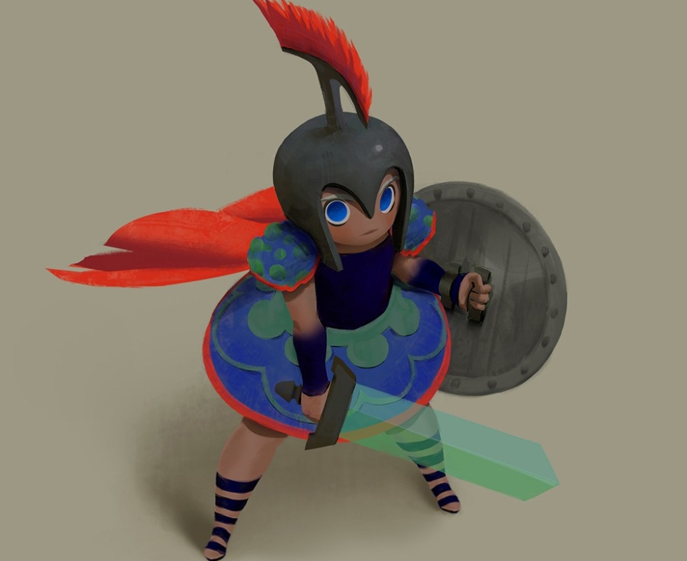 2D Gladiator Character Illustration