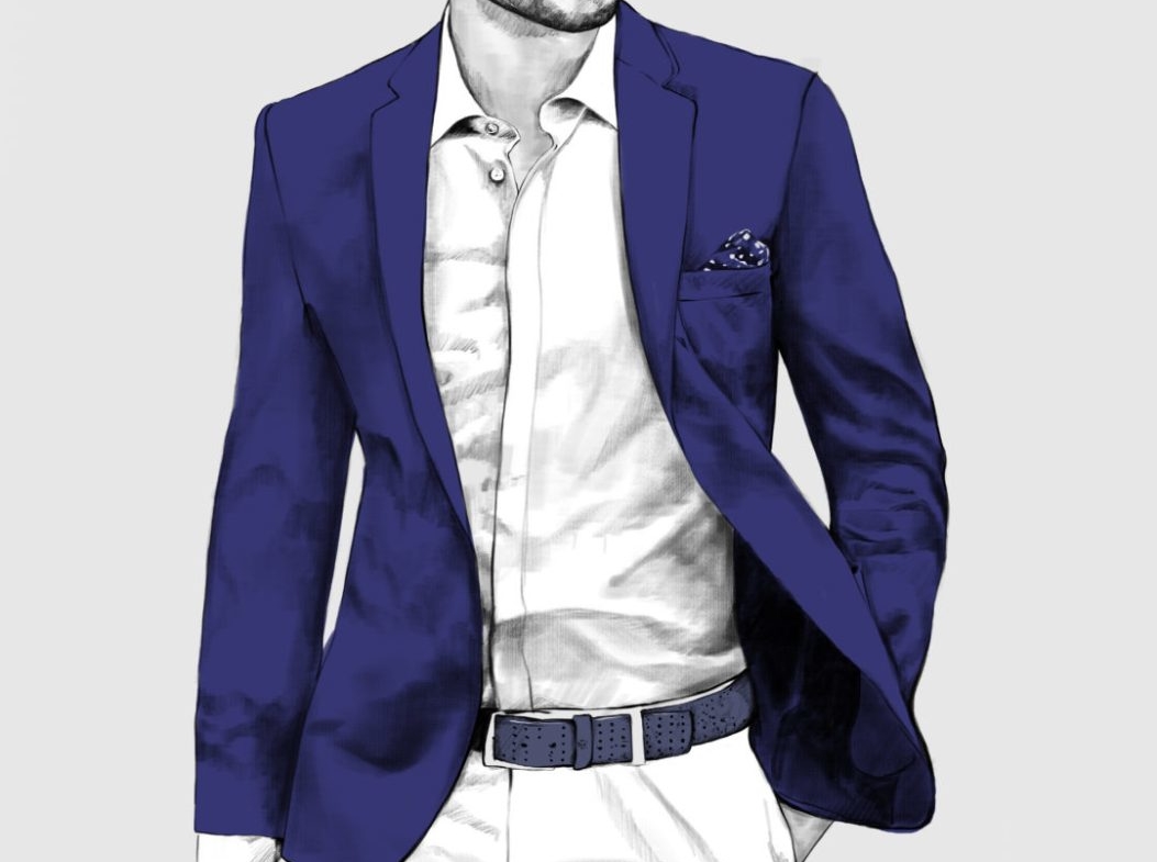 2D Male Jacket Model Fashion Illustration