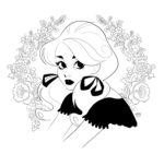 2D May Gigi Black and White Illustration