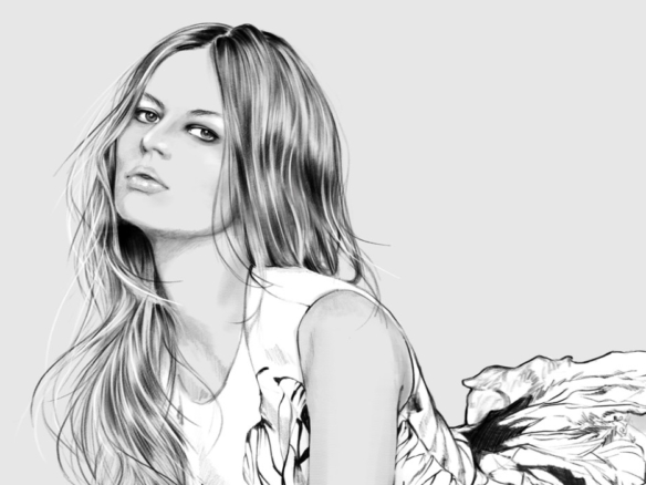 2D Designer Dress Model Fashion Illustration