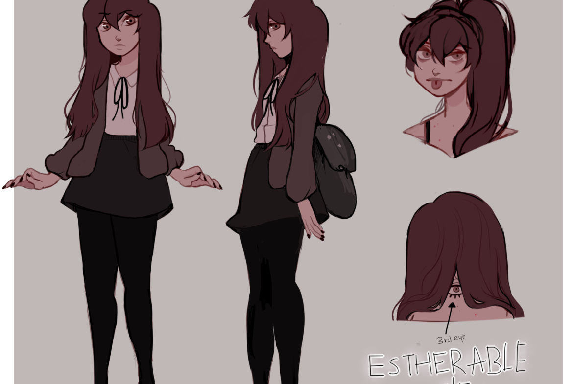 2D Esther Character Illustration