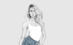 2D Female Casual Denim Short Fashion Illustration Featured