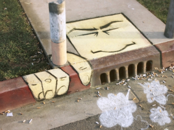 2D Graffiti Street Art For Anti Smoking Campaign