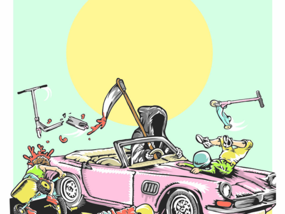 2D Graphic Graffiti Style Death Cab Illustration