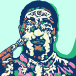 2D Graphic Graffiti Style Face Painting Illustration