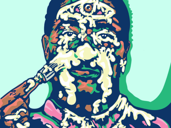 2D Graphic Graffiti Style Face Painting Illustration