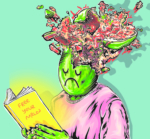 2D Graphic Graffiti Style Melon Head Illustration