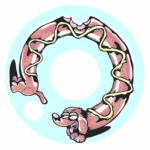 2D Graffiti Style Sausage Dog Illustration