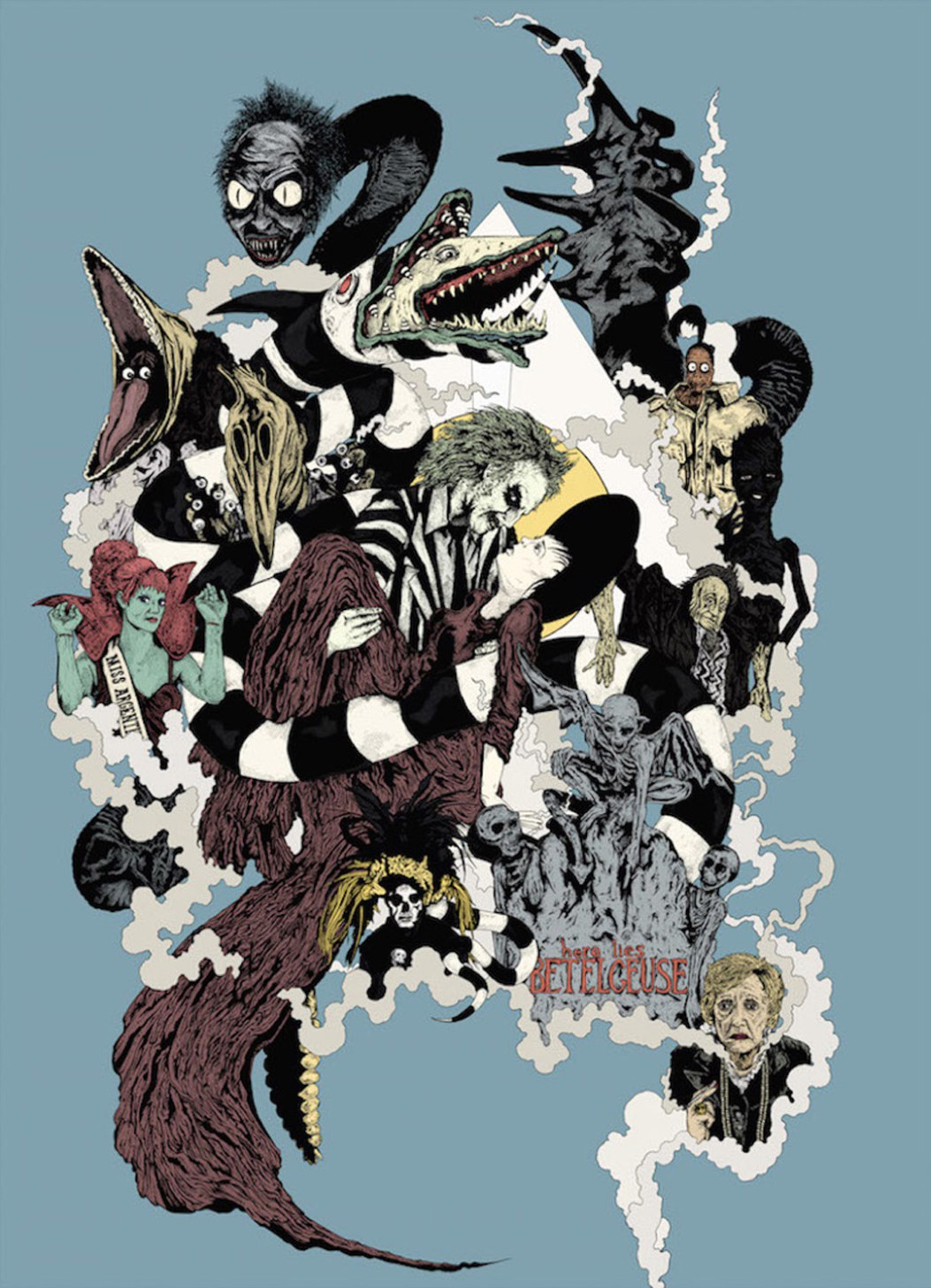 2D Graphic Collage Beetlejuice Movie Digital Illustration