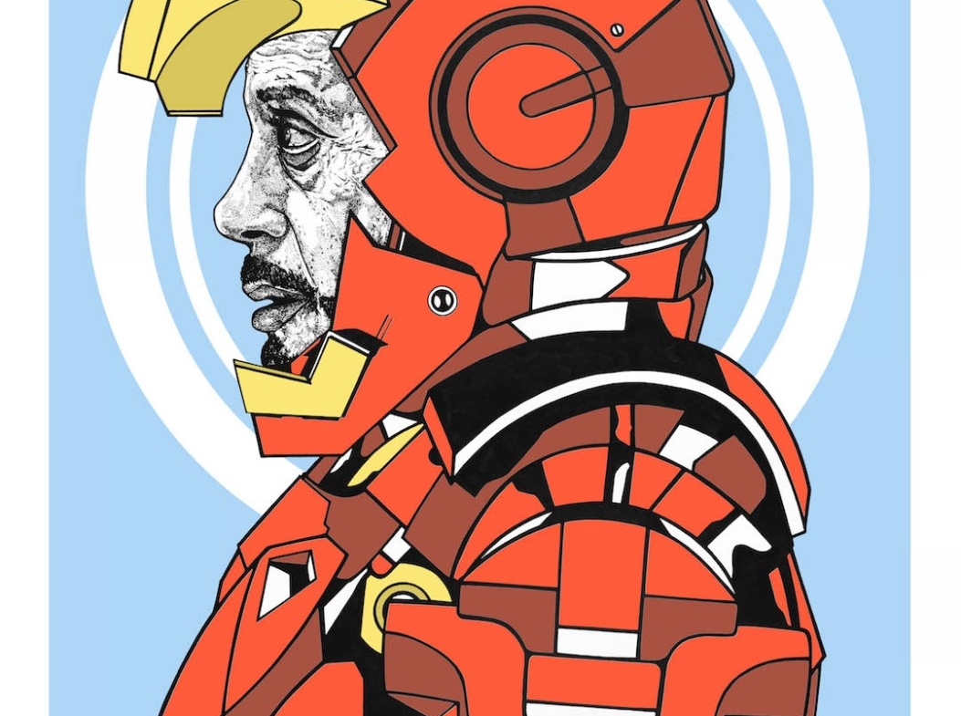 2D Iron Man Superhero Character Graphic Digital Illustration