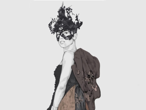 2D Masked Ball Female Fashion Illustration Featured Image