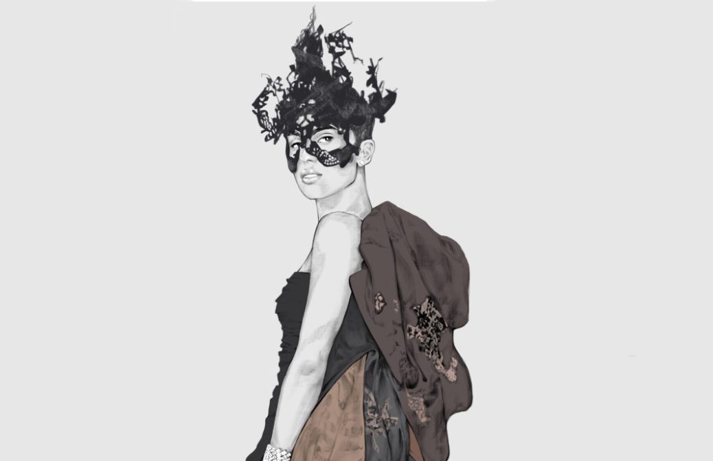 2D Masked Ball Female Fashion Illustration Featured Image