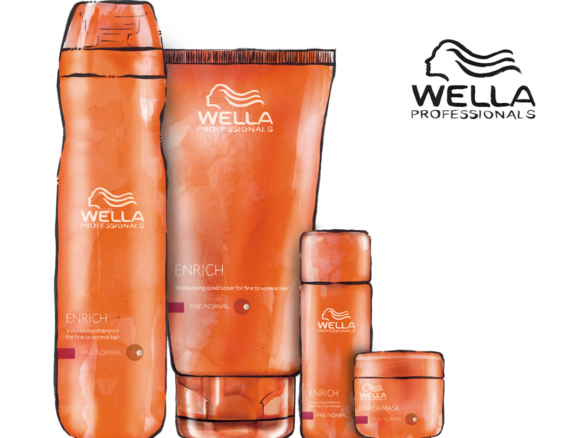 2D Wella Bottle Range Product Illustration