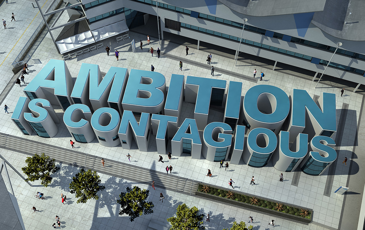3D Ambition is Contagious Building Illustration Thumbnail