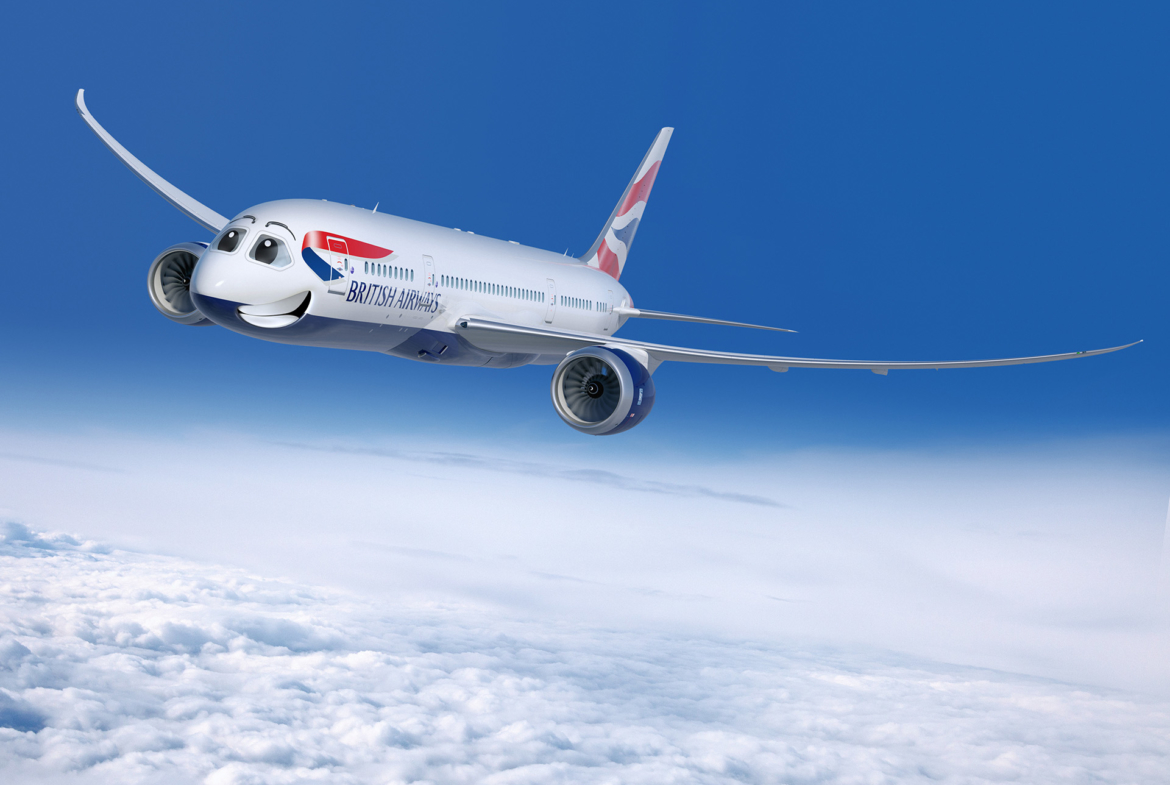 3D British Airways Plane Character Illustration
