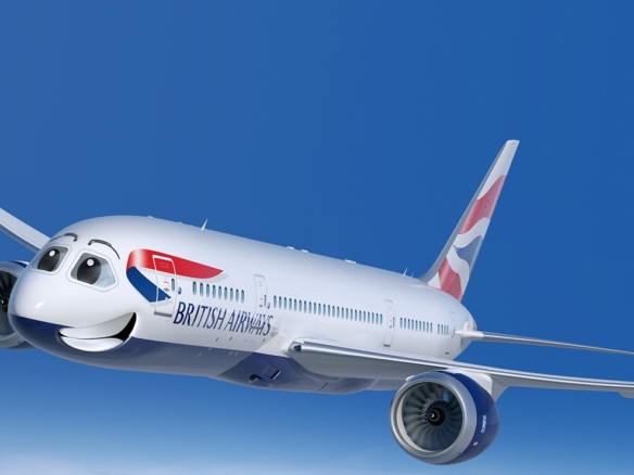 3D British Airways Plane Character Illustration Thumbnail