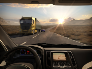 3D Car Interior Driving on the Highway Illustration