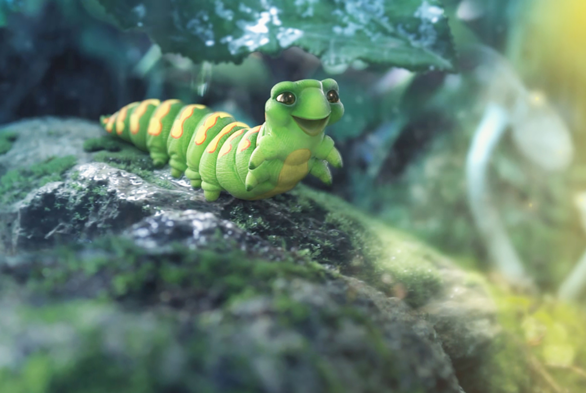 3D Catterpillar Character Illustration
