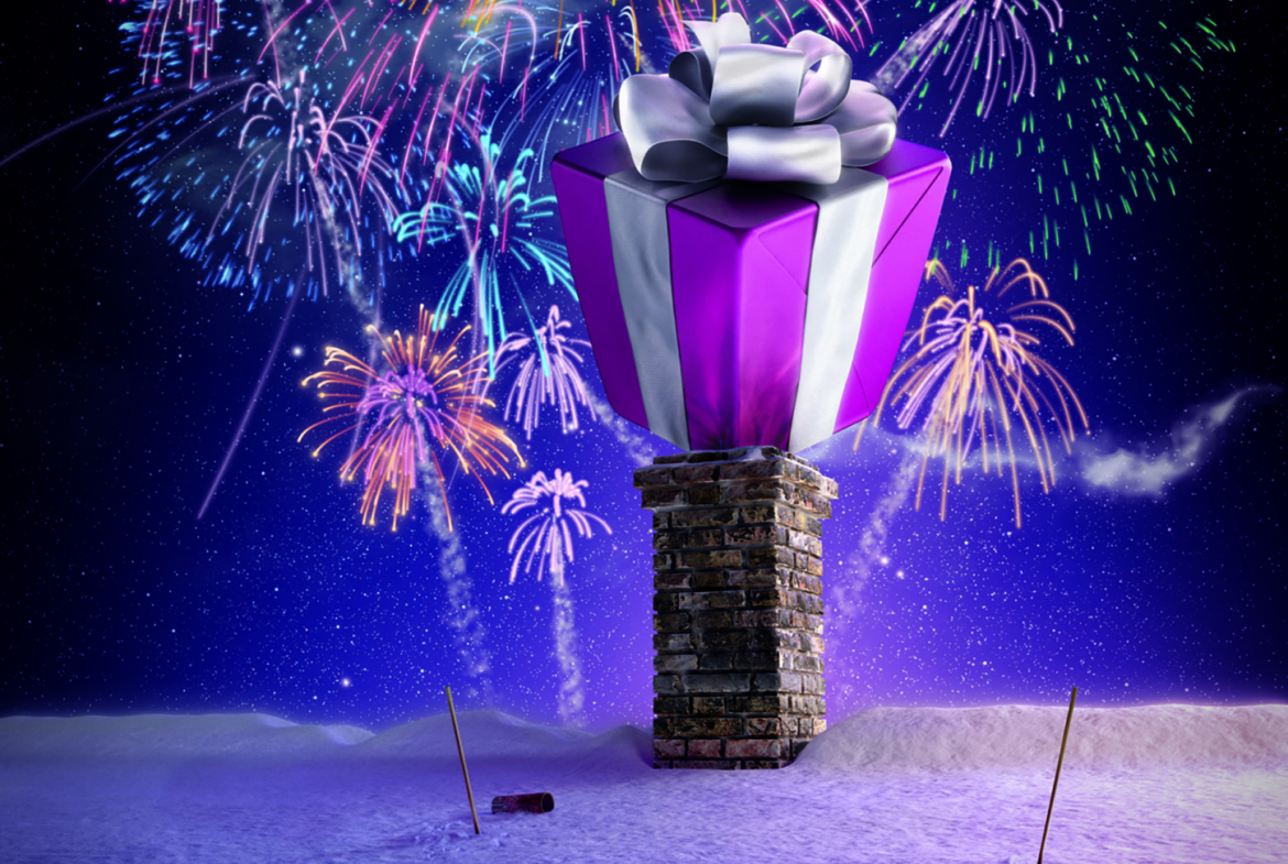 3D Christmas New Year Firework Illustration