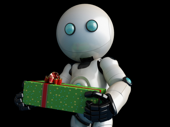 3D Christmas Robot Character Illustration Thumbnail
