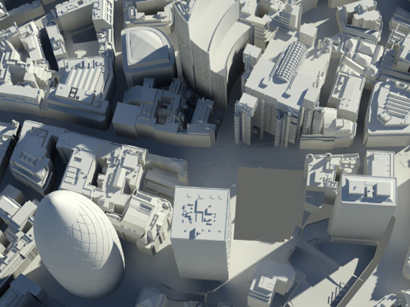 3D City of London Greyscale Illustration Thumbnail
