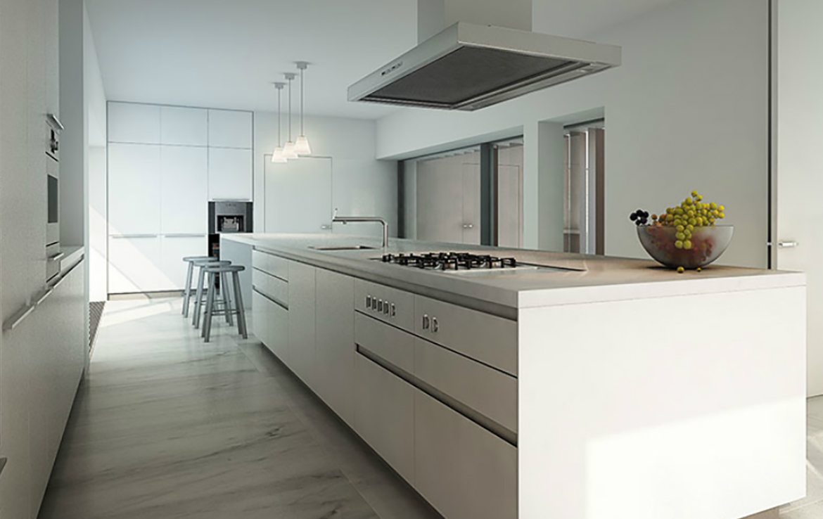 3D Contemporary Apartment Kitchen Interior Illustration Thumbnail