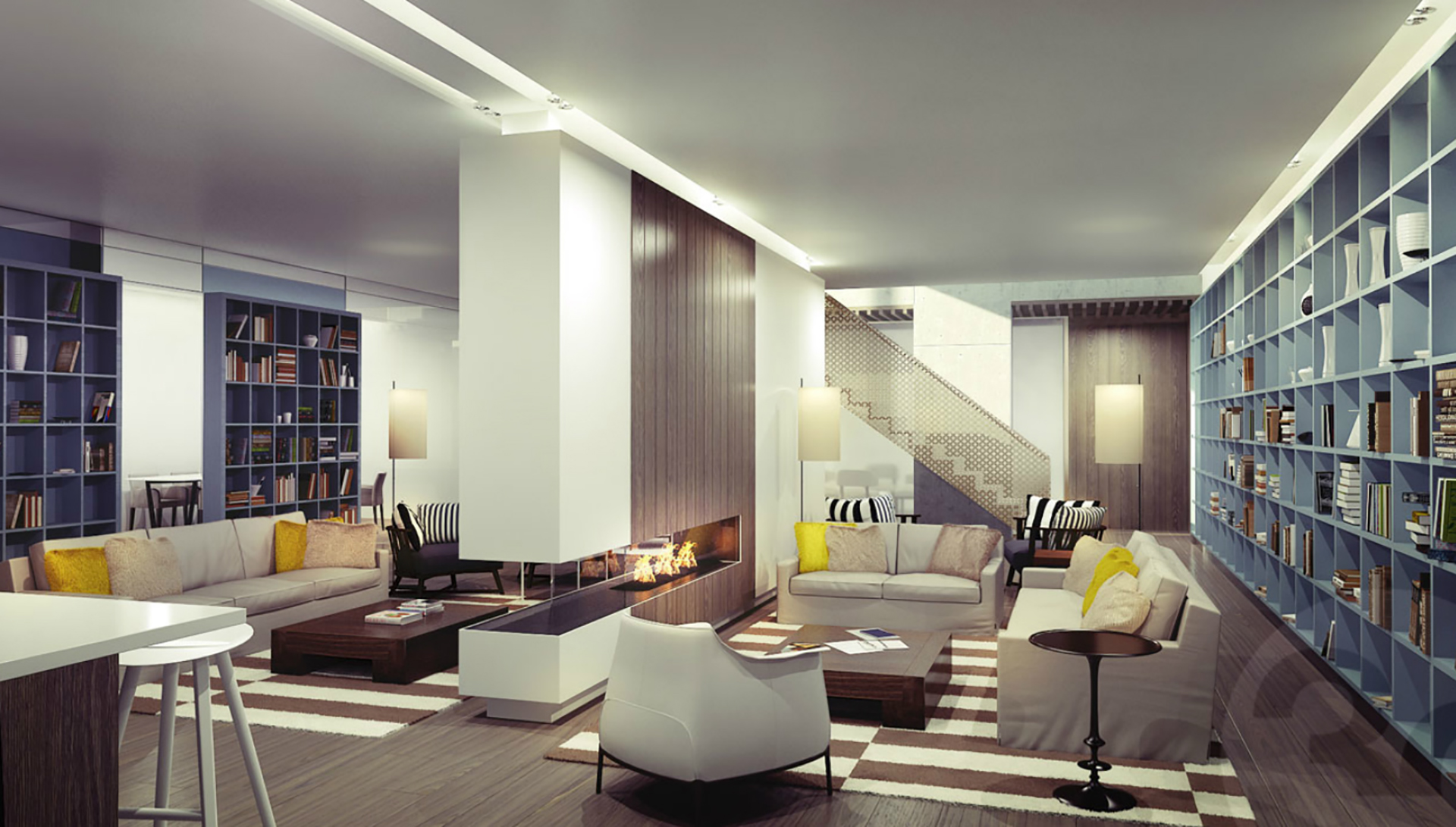3D Contemporary Living room Illustration