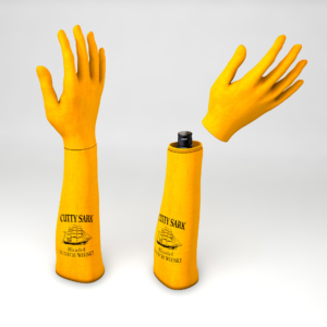 3D Cutty Sark Whisky Arm Bottle Illustration