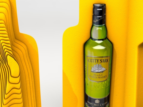3D Cutty Sark Whisky Bottle Mock up Illustration Thumbnail