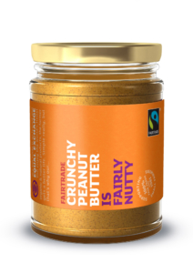 3D Fairtrade Food Crunchy Peanut Butter Jar Product Illustration