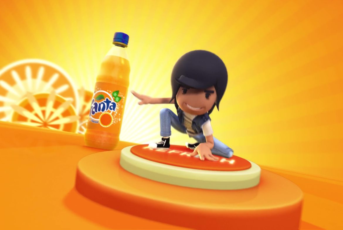 3D Fanta Drink Bottle Advertisement Animation